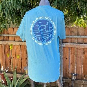 Finisterre Cornwall Print T-Shirt Blue Organic Cotton size L